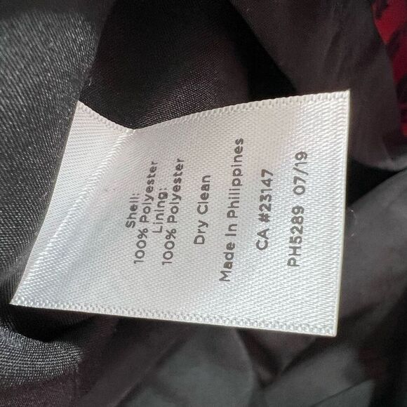 Talbots Dress Women's 8 Black & Red Bow Floral Jacquard A-Line Short Sleeve - Picture 5 of 10